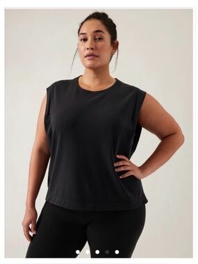 Athleta Black Seasoft Tank Sweatshirt